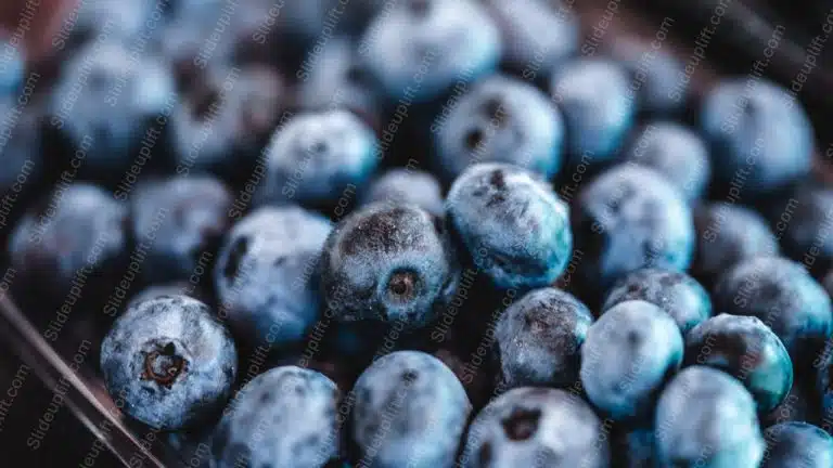 Blueberries Dark Blue and Grey background image & Google Slides Theme