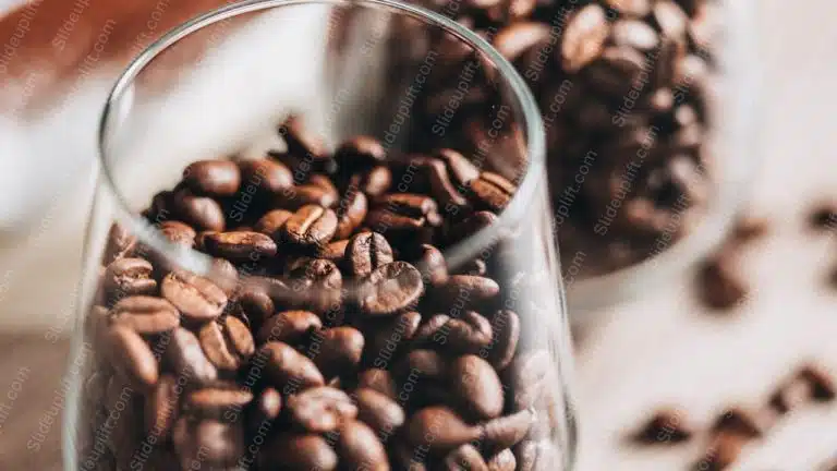 Brown Coffee Beans Glass Cup background image & Google Slides Theme