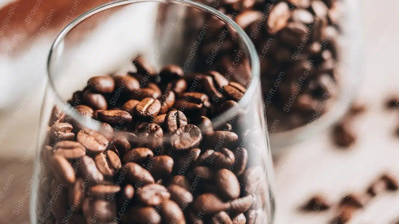 Brown Coffee Beans Glass Cup background image & Google Slides Theme