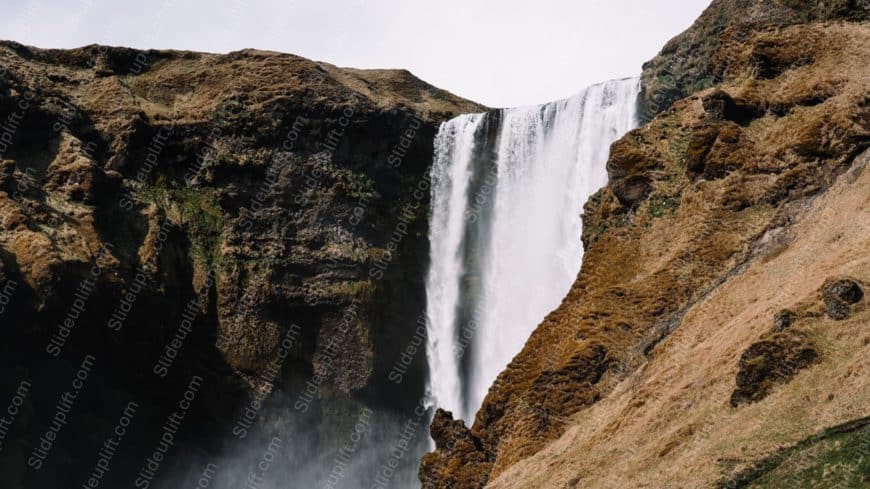 Brown Green Waterfall background image