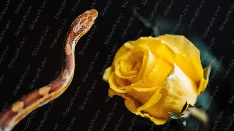 Brown Snake Yellow Rose Black background image_dup & Google Slides Theme