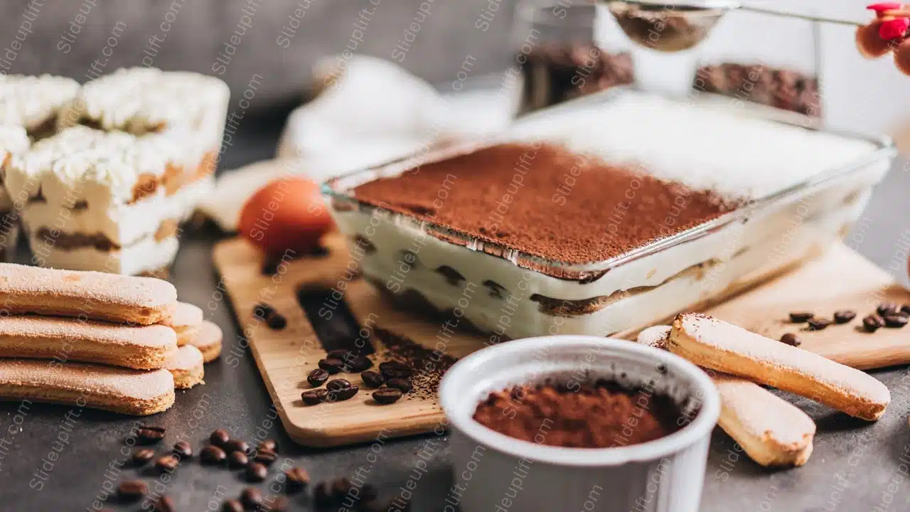 Brown White Tiramisu Coffee Beans background image & Google Slides Theme