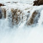 Brown White Waterfall background image & Google Slides Theme