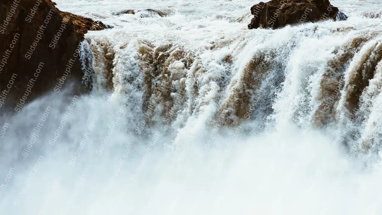 Brown White Waterfall background image & Google Slides Theme