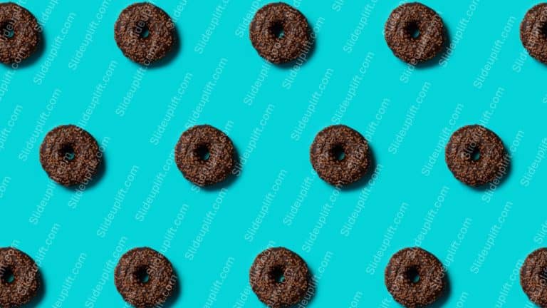 Chocolate Brown Donuts Turquoise Background Image & Google Slides Theme