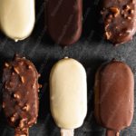 Cream Dark Brown Ice Cream Pops Dark Grey background image & Google Slides Theme