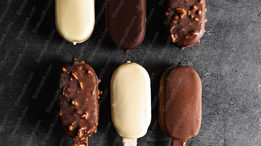 Cream Dark Brown Ice Cream Pops Dark Grey background image