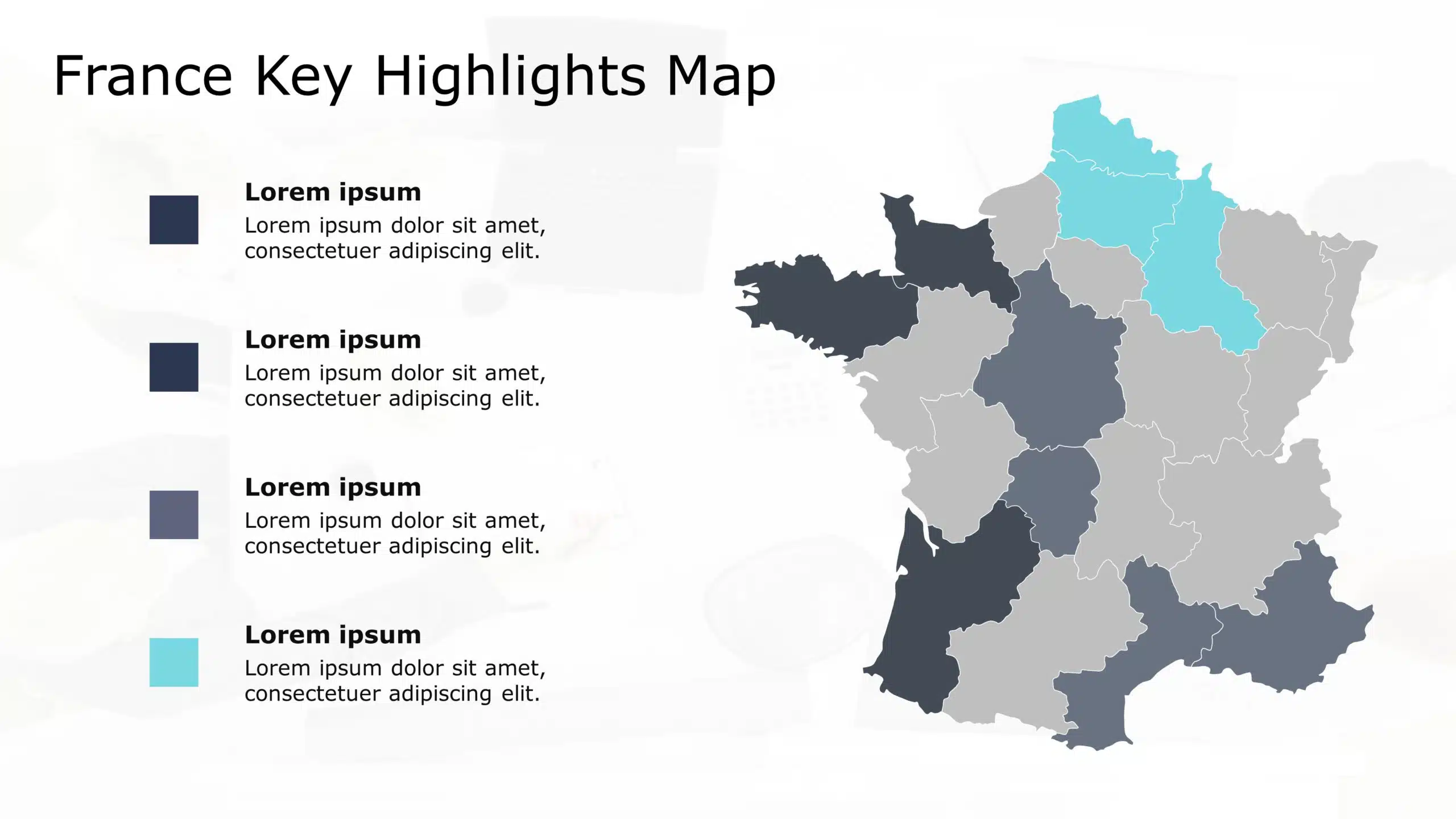 France Map PowerPoint Template 3 & Google Slides Theme