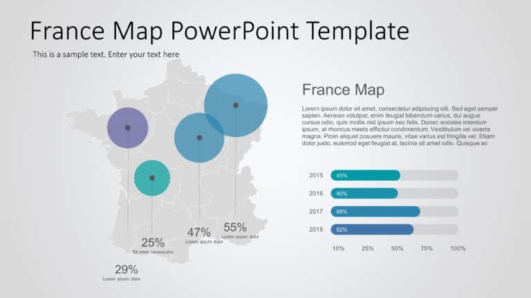 France Map PowerPoint Template 6 & Google Slides Theme