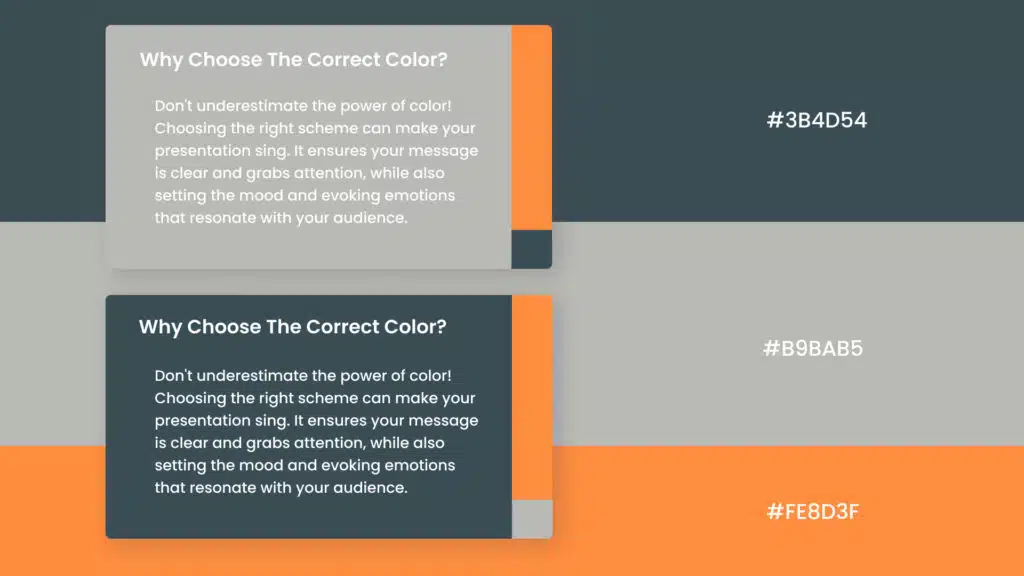 Infographic that shows the fun corporate color palette for presentations