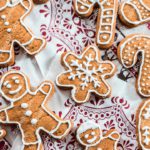 Gingerbread White Icing Red Patterns background image & Google Slides Theme