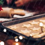 Golden Christmas Cookies Warm Indoor background image & Google Slides Theme