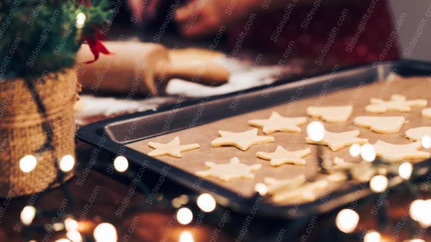 Golden Christmas Cookies Warm Indoor background image