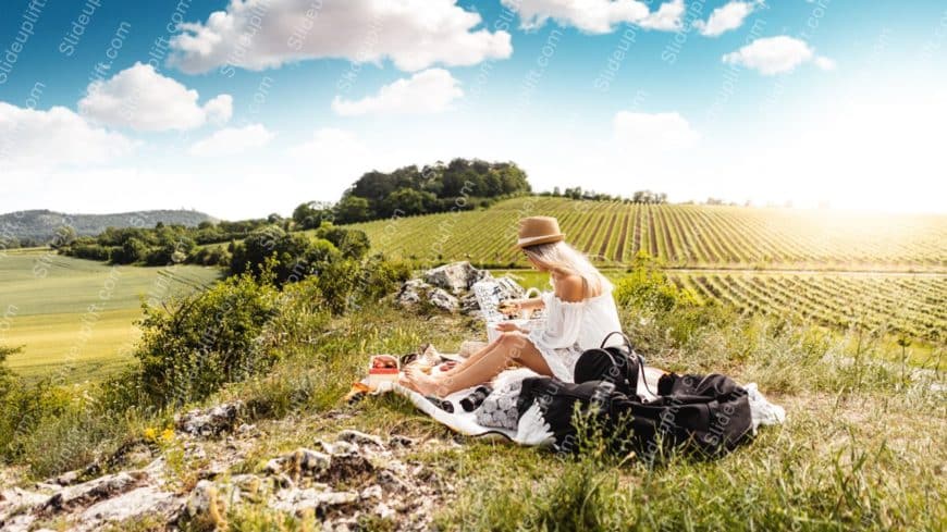 Green Vineyard Picnic background image