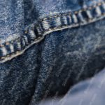 Indigo YellowStitching DenimTexture background image & Google Slides Theme