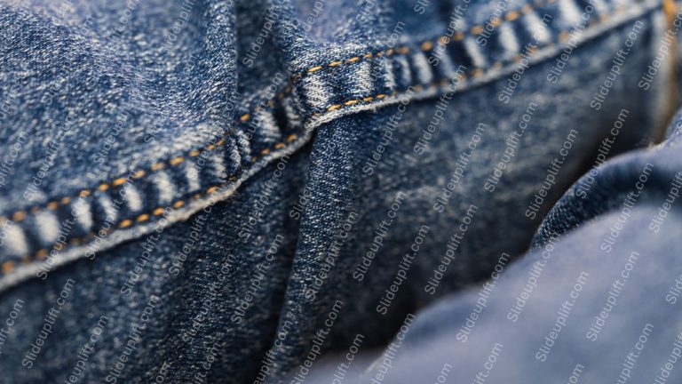 Indigo YellowStitching DenimTexture background image & Google Slides Theme