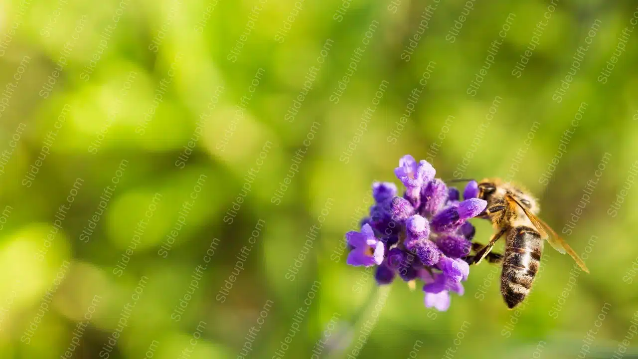 Lavender Bee Green background image & Google Slides Theme