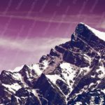 Mauve and Charcoal Snowcapped Mountain background image & Google Slides Theme