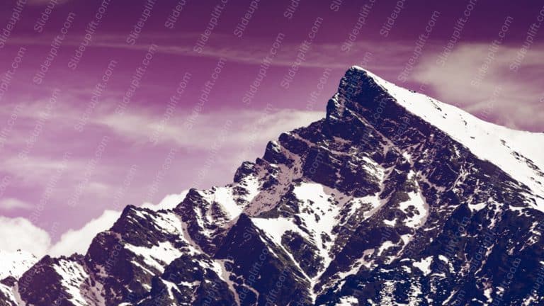 Mauve and Charcoal Snowcapped Mountain background image & Google Slides Theme