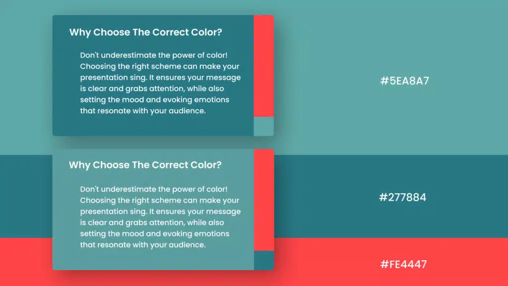 Infographic that shows the modern palette for presentations