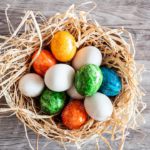 Multicolored Eggs Nest Background Image & Google Slides Theme