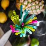 Multicolored Straws Kitchen background image & Google Slides Theme