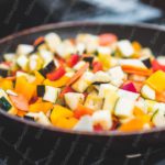 Multicolored Vegetables Cookware background image & Google Slides Theme