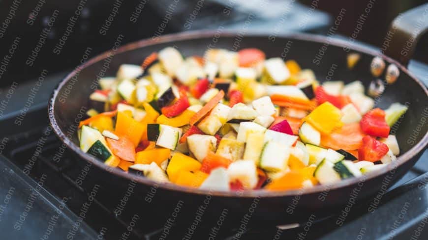 Multicolored Vegetables Cookware background image