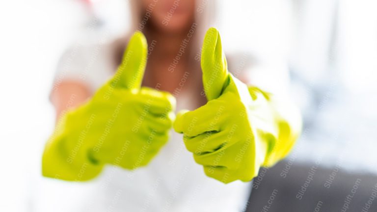 Neon Yellow Gloves White background image & Google Slides Theme