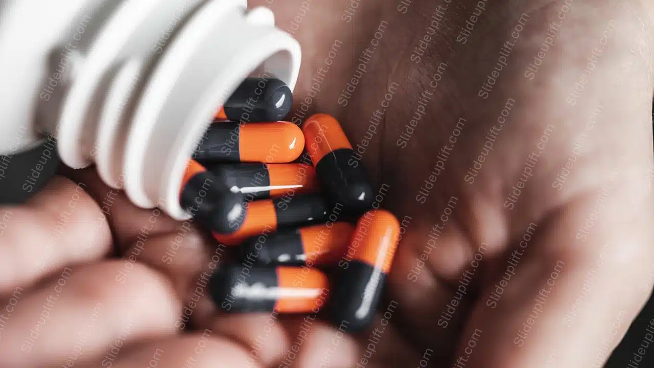 Orange Black Capsules Palm background image & Google Slides Theme