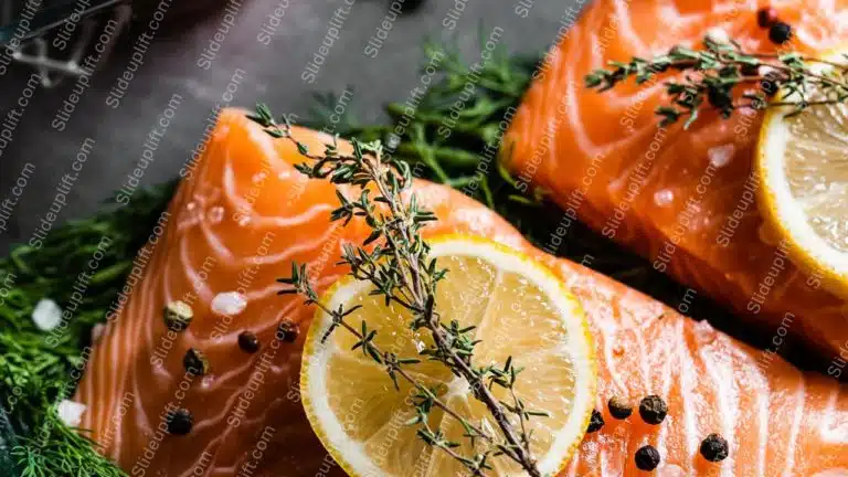 Orange Salmon Green Dill Yellow Lemon Pepper background image & Google Slides Theme