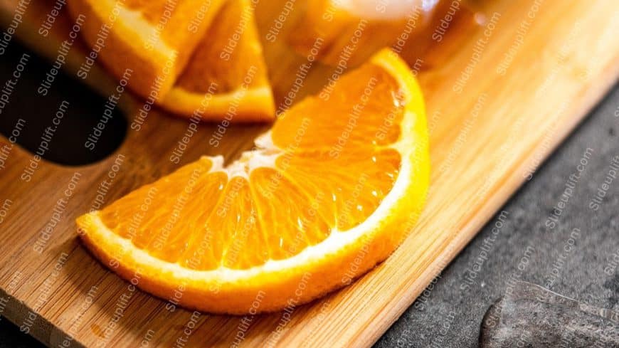 Orange Slice Wooden Board Background Image