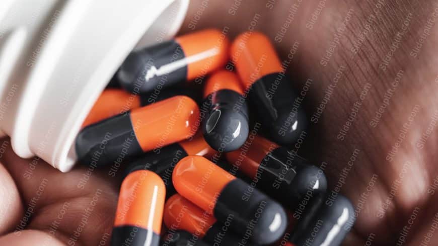 Orange and black capsules palm background image