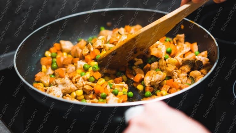 Orange green chicken vegetables background image & Google Slides Theme