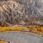 Orange yellow mountain road background image & Google Slides Theme