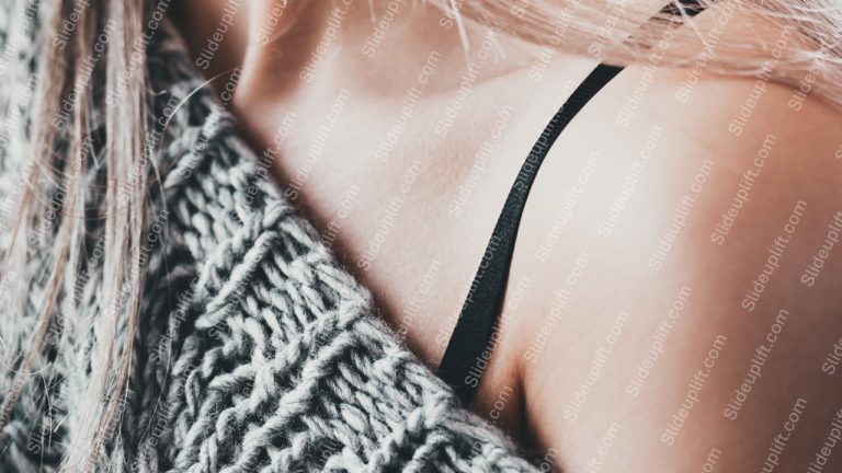 Pale Skin Black Strap Gray Knitwear background image & Google Slides Theme