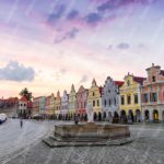 Pastel Historic Town Square background image & Google Slides Theme