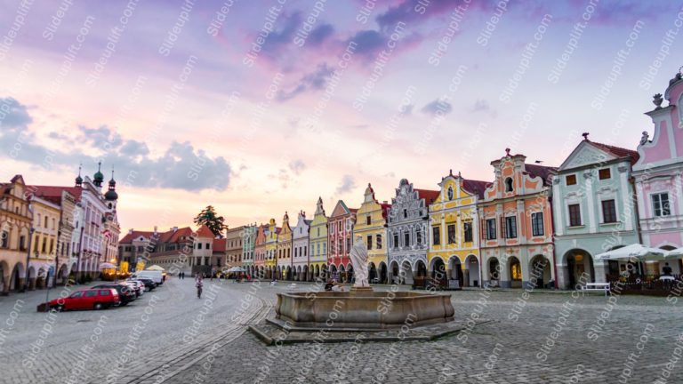 Pastel Historic Town Square background image & Google Slides Theme