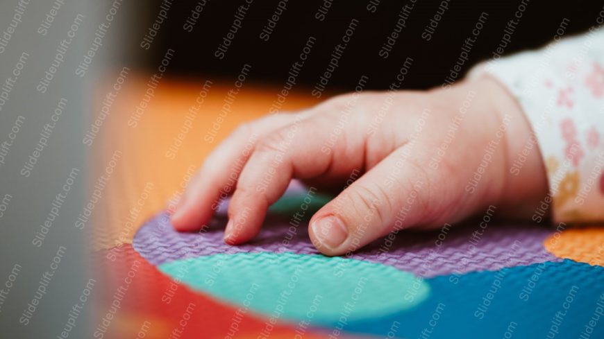 Peach Orange Purple Green Turquoise Child_s Hand Foam Mat background image