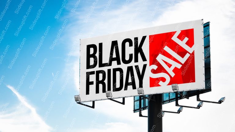 Red Black White Sale Billboard Sky Blue background image & Google Slides Theme