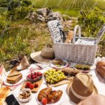 Red Green PicnicSetup Vineyard background image & Google Slides Theme