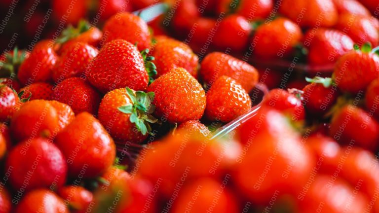 Red Green Strawberries background image & Google Slides Theme