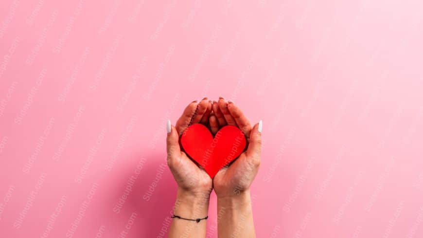 Red Heart Pink Hands background image