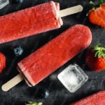 Red Strawberry Blueberry IcePop Dark background image & Google Slides Theme