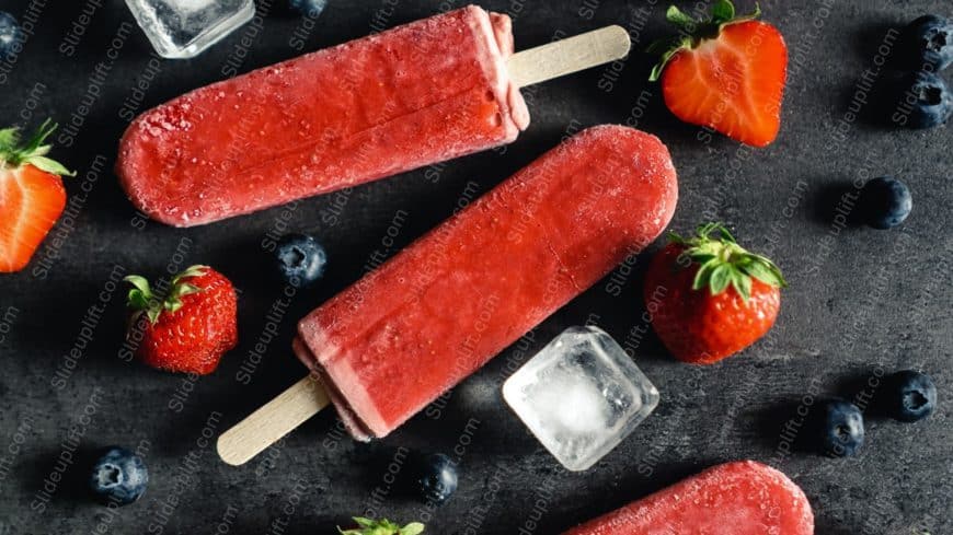 Red Strawberry Blueberry IcePop Dark background image