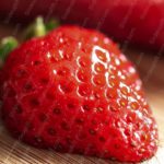 Red Strawberry Wooden background image & Google Slides Theme