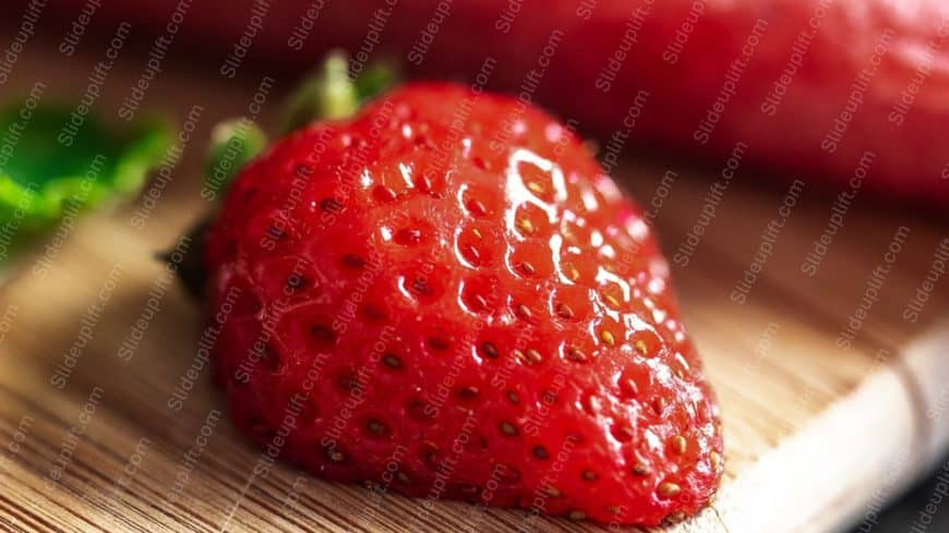 Red Strawberry Wooden background image