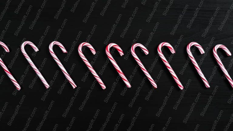 Red and White Candy Canes Dark Background Image & Google Slides Theme