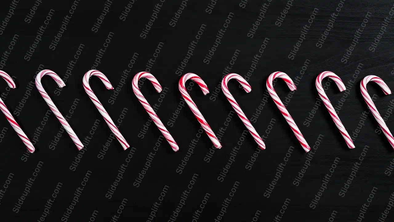 Red and White Candy Canes Dark Background Image & Google Slides Theme