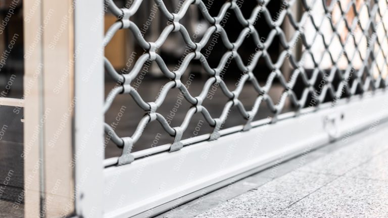 Silver Chainlink Fence background image & Google Slides Theme